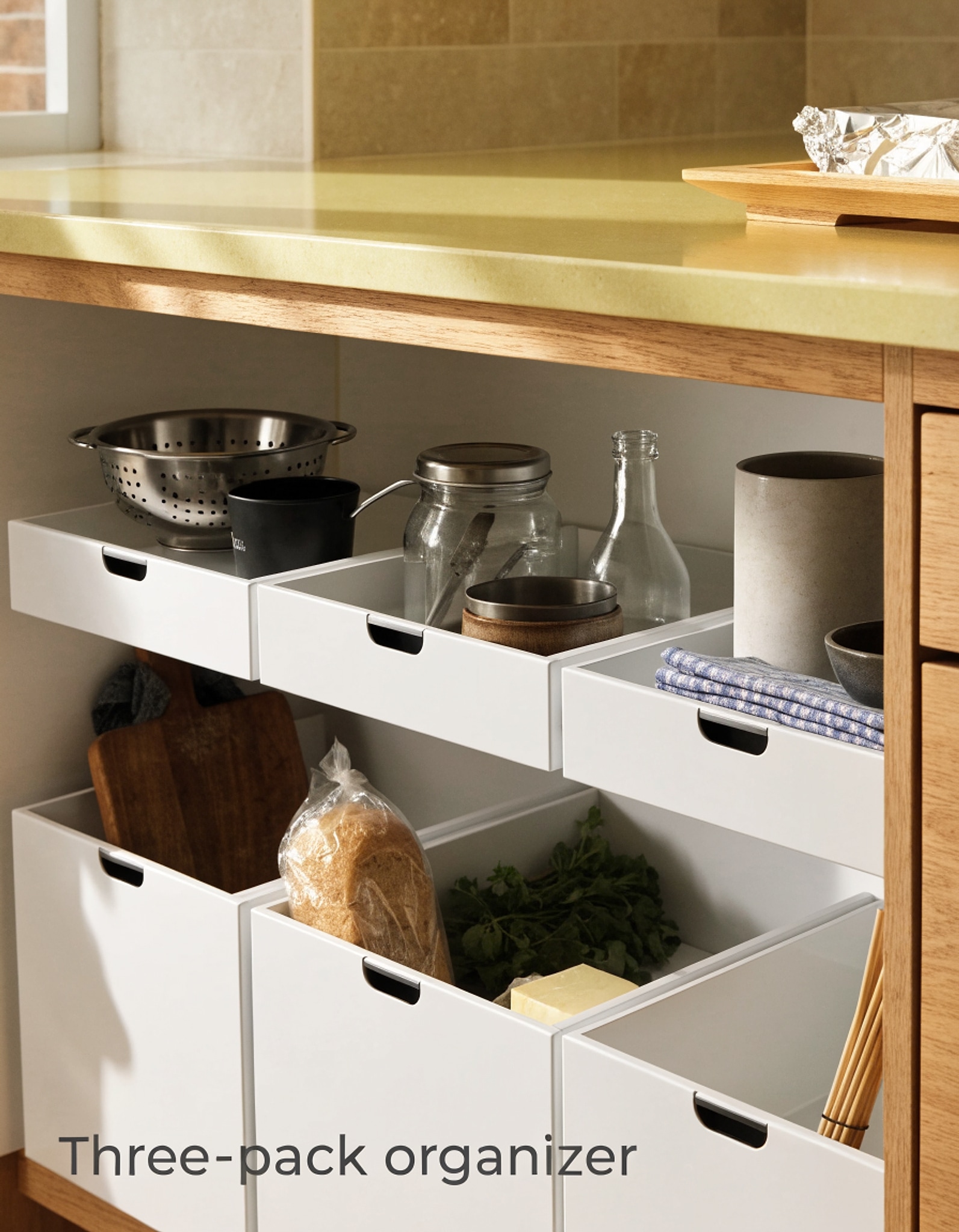 Illustrative visual for Sevenblue 3-Pack 2-Tier Under Sink Organizers with Sliding Drawers