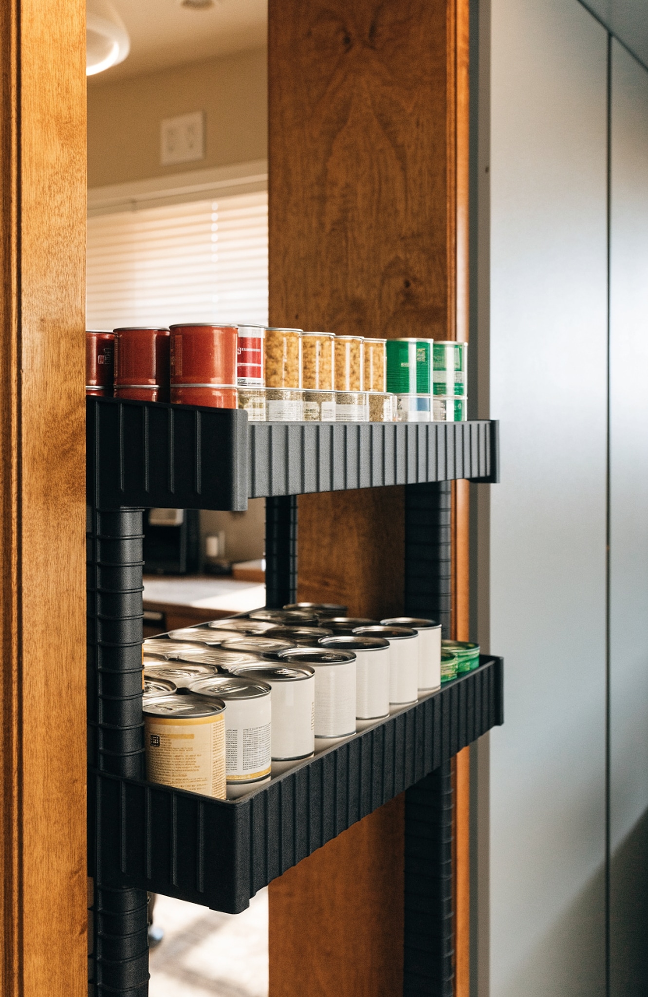Illustrative visual for BTY Can Organizer for Pantry Stackable 2 Pack, Can Storage Organizer Rack Stacking Can Dispensers Small Space Holds up to 36 Cans for Pantry, Kitchen, Cabinet Black