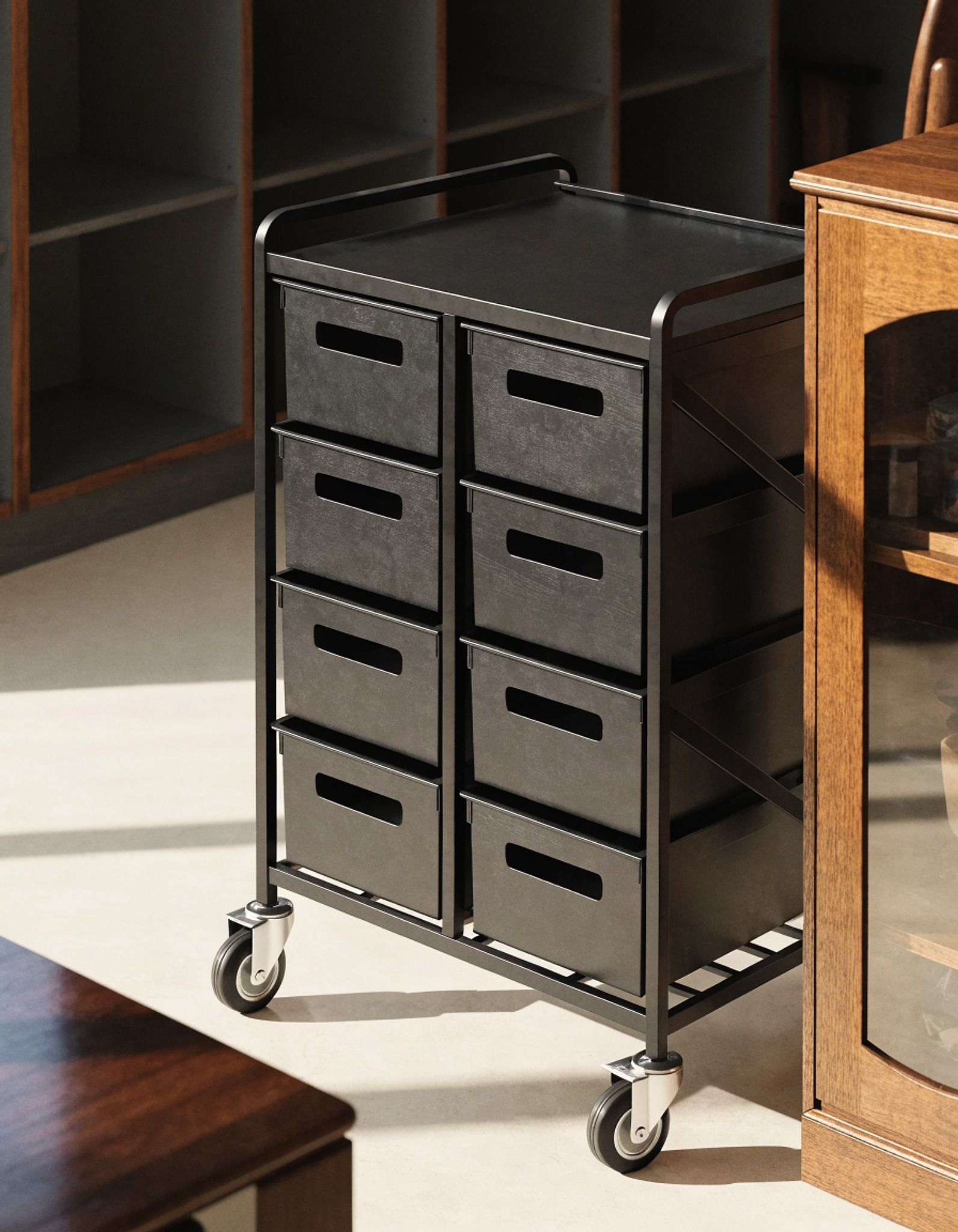 Illustrative visual for SYKIARIOL Utility Cart with 8 Drawer,Storage Drawer Organizer,Black