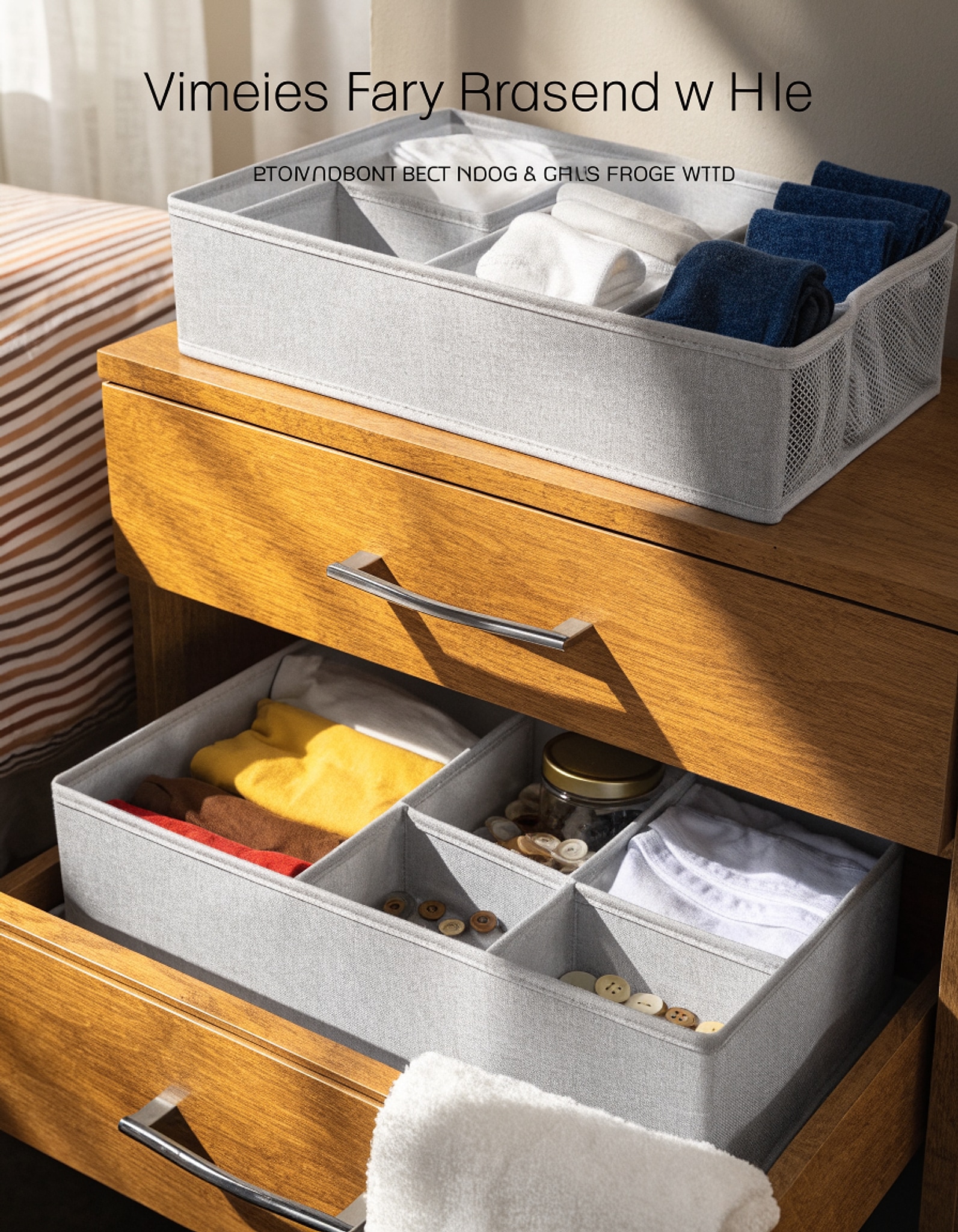 Illustrative visual for Amazon Basics Underwear Dresser Drawer Organizers, Pack of 2, Gray