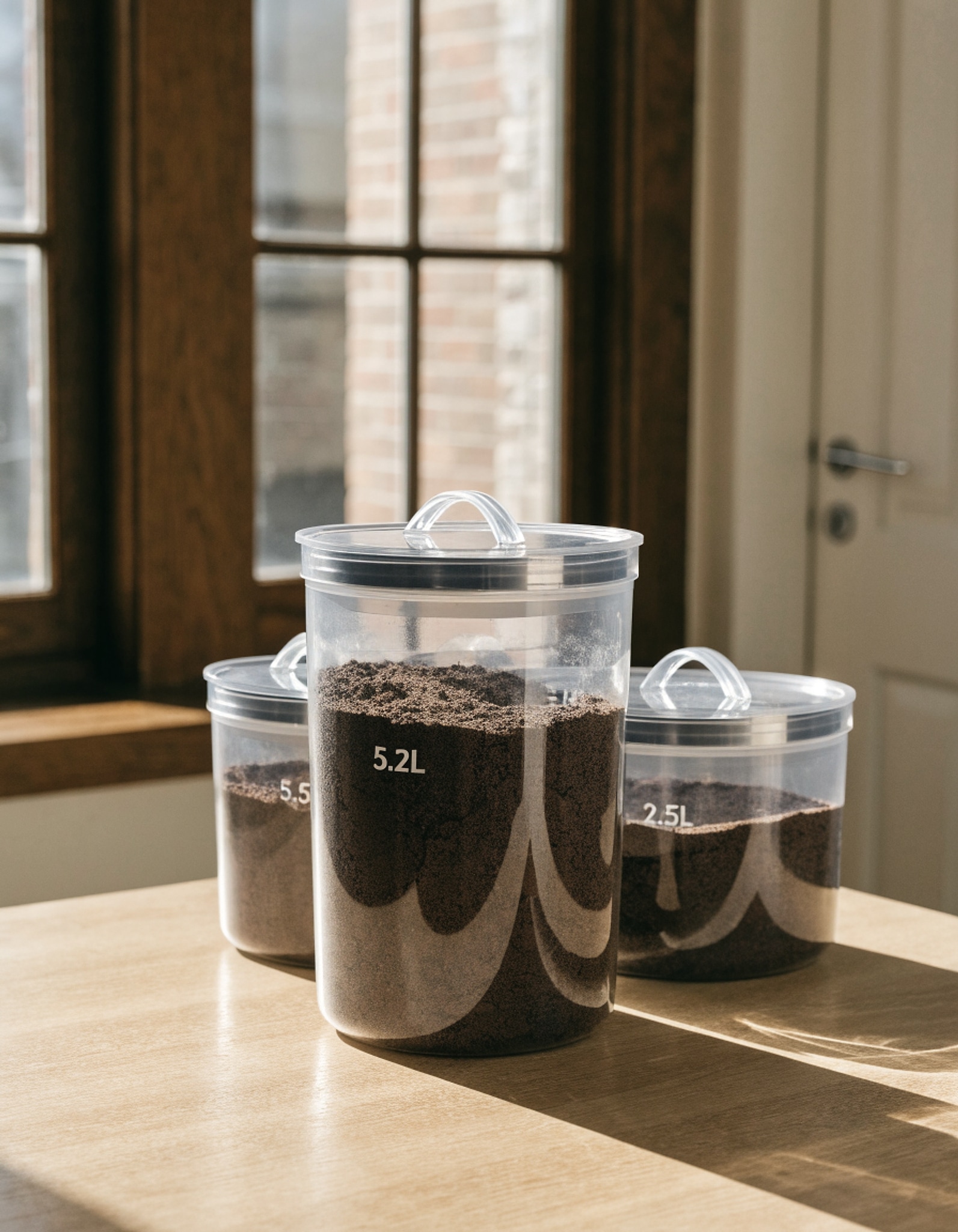 Illustrative visual for ComSaf 5.2L/2.5L Flour Storage Containers with Lids 3 Pack