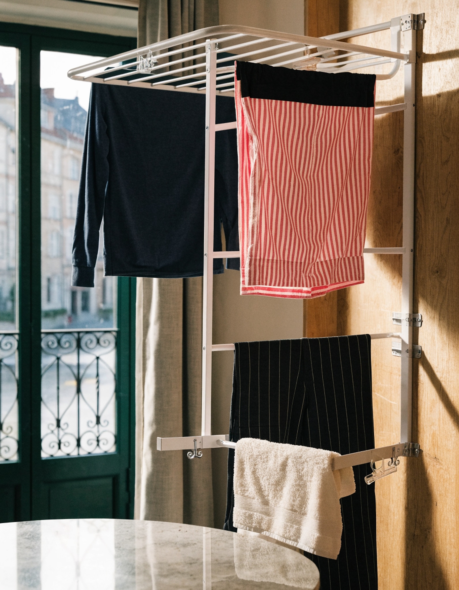 Illustrative visual for Clothes Drying Rack Wall Mounted,Drying Rack Clothing,Laundry Drying Rack Wall Mount,Collapsible Drying Racks for Laundry,White