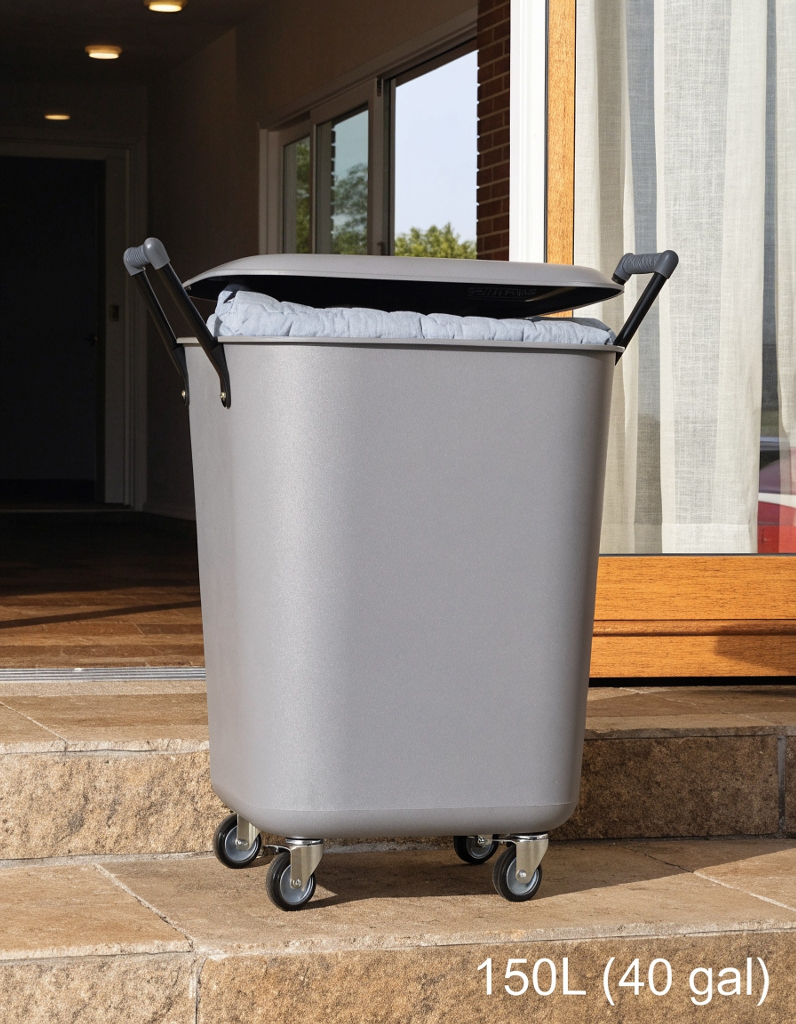 Illustrative visual for Laundry Hamper with Lid,150L(40 Gal) Laundry Basket with Wheels - Gray