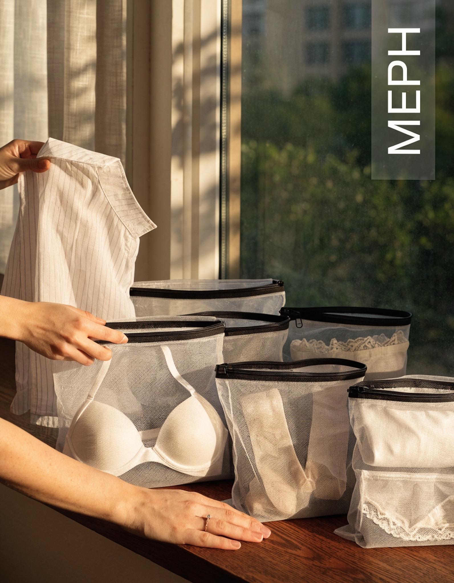 Illustrative visual for Gogooda 7Pcs Mesh Laundry Bags for Delicates with Premium Zipper, Travel Storage Organize Bag, Clothing Washing Bags for Laundry, Blouse, Bra, Hosiery, Stocking, Underwear, Lingerie