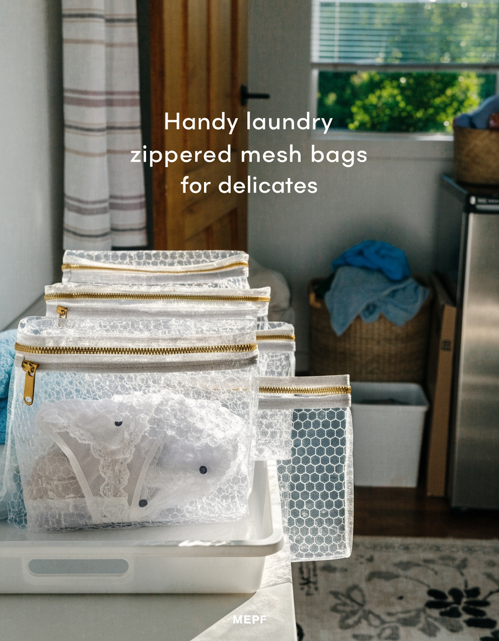 Illustrative visual for Handy Laundry Zippered Mesh Bags 4-Pack 12"x16", Honeycomb for Delicates