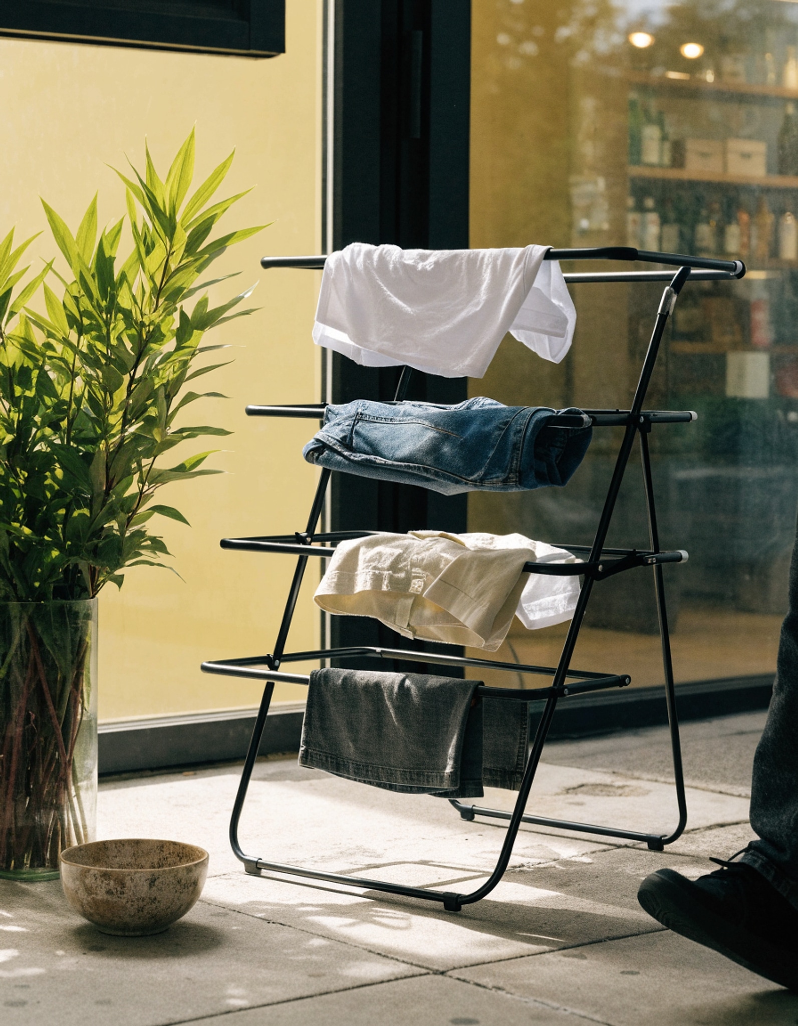 Illustrative visual for Thicken & Durable Clothes Drying Rack, 4-Tier Foldable Laundry Drying Rack