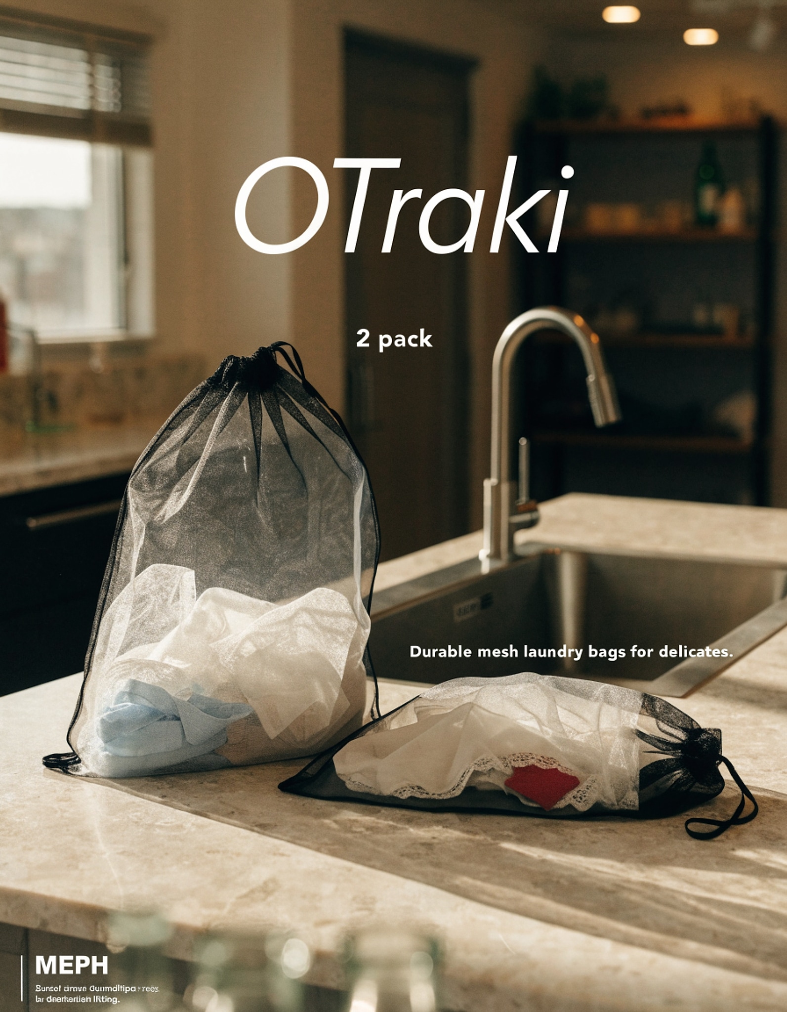Illustrative visual for OTraki 2 Pack Durable Mesh Laundry Bags for Delicates 12x16 Inches