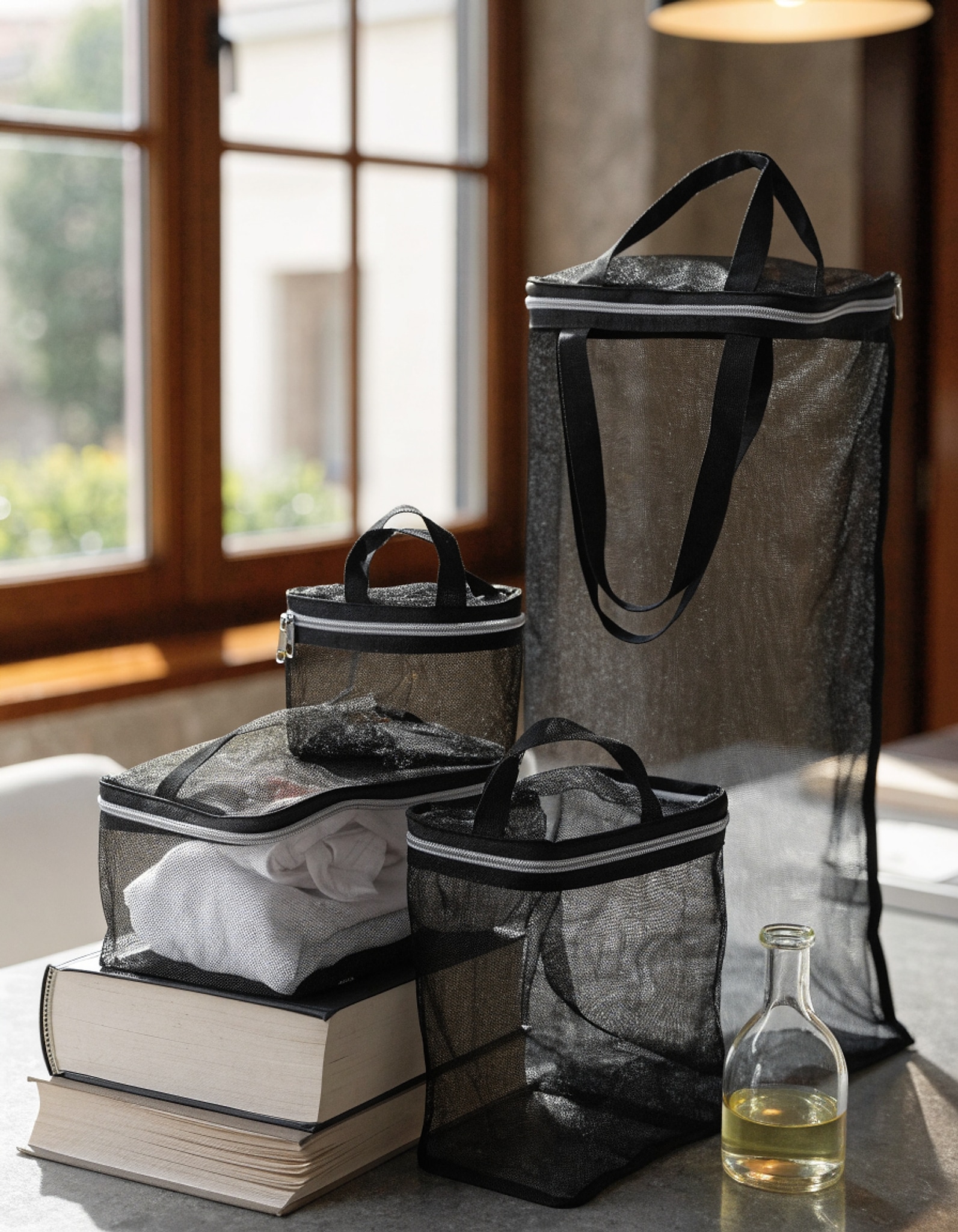Illustrative visual for 4Pcs Bra Mesh Laundry Wash Bag, Premium Zipper for Bra Foldable Mesh